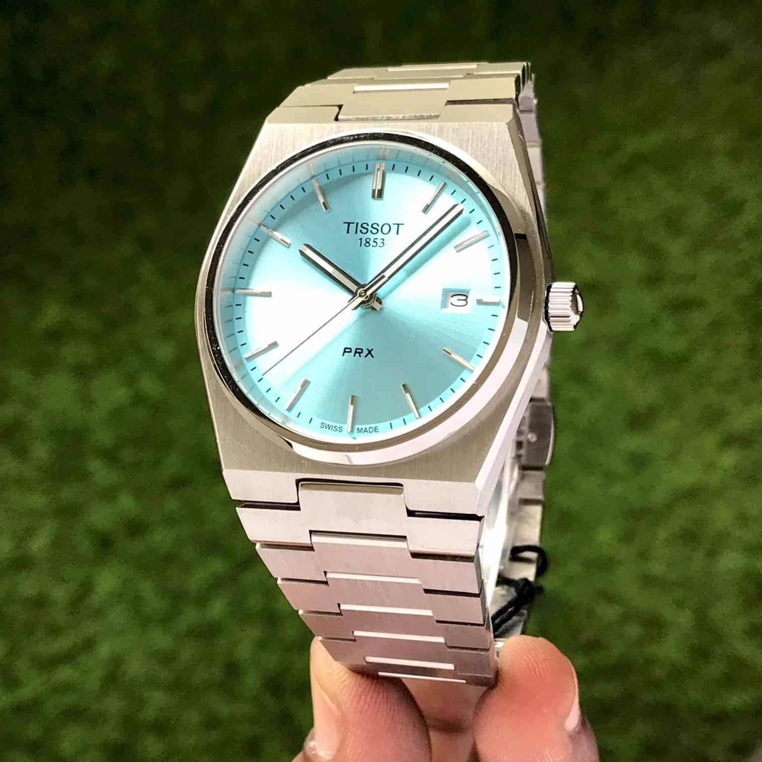 Tissot PRX Stainless Steel Tiffany Blue Dial Japanese Mens Watch