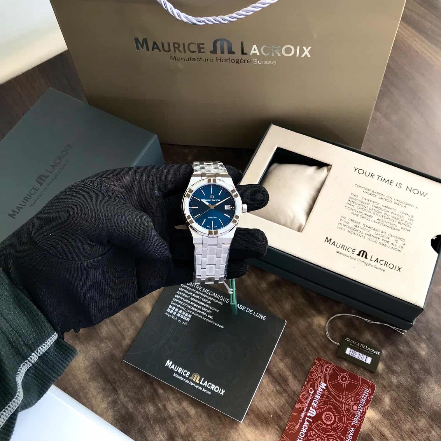 Maurice Lacroix Aikon Quartz 40mm Authentic Stainless Steel Blue Dial