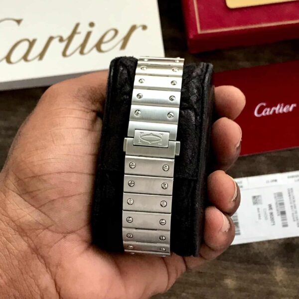 Cartier Santos De Skeleton Stainlees Steel Automatic Mens Watch