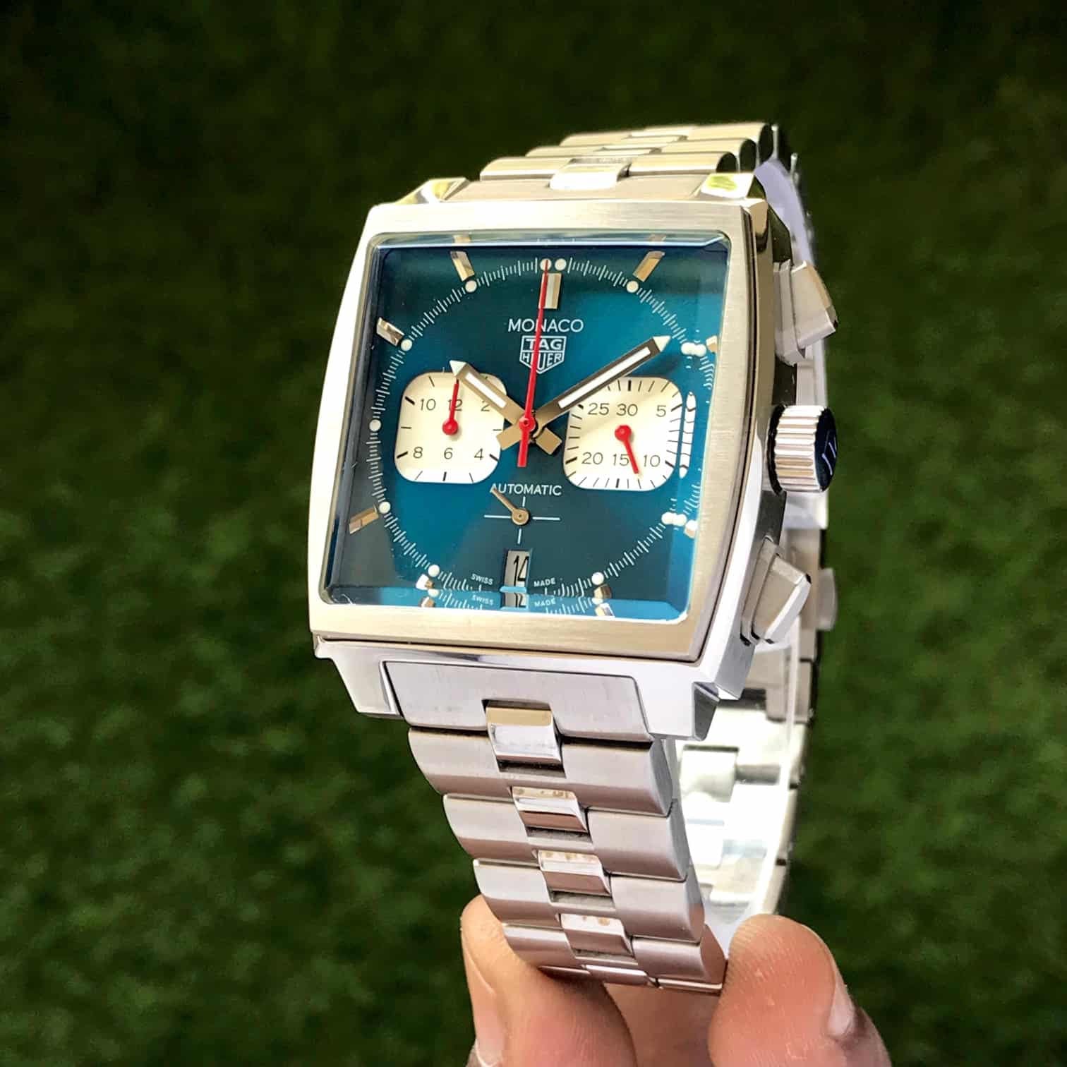 Tag Heuer Monaco Japanese Stainless Steel Blue Dial Mens Watch