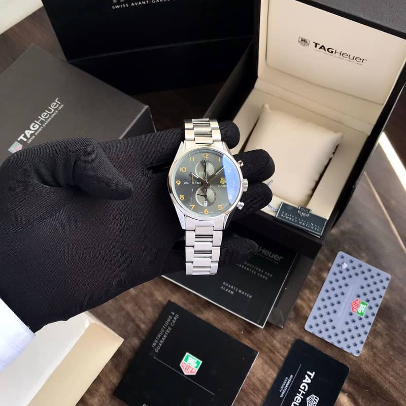 Tag Heuer Grand Carrera 1857 Stainless Steel Grey Dial Japanese Quality Men’s Watch