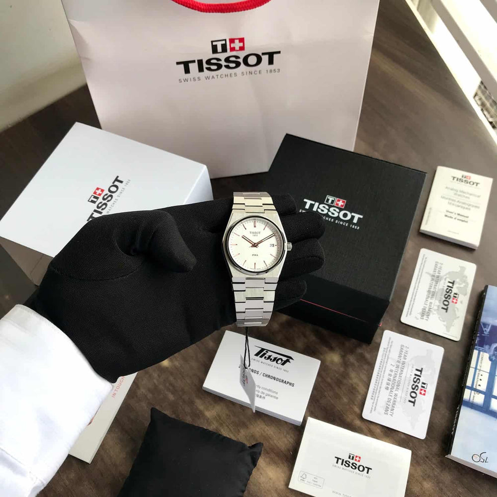 Tissot PRX Stainless Steel White Dial Japanese Mens Watch