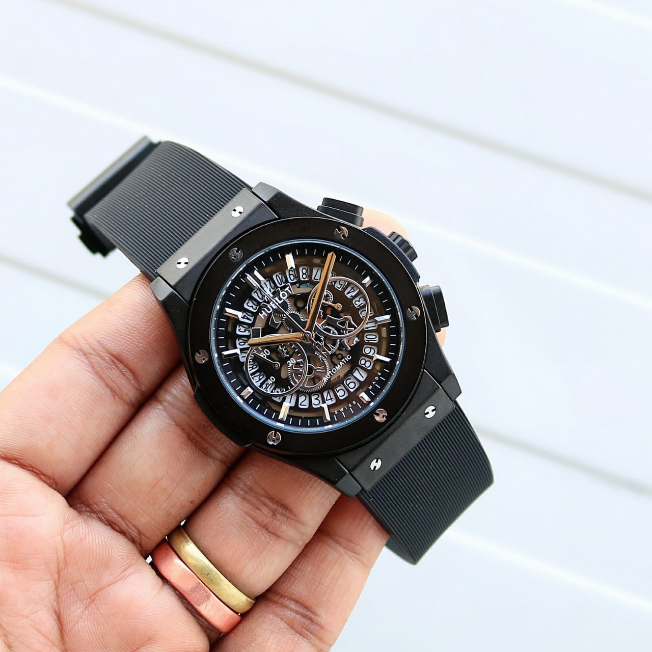 Hublot Black Classic Fusion Aerofusion — zoomed view