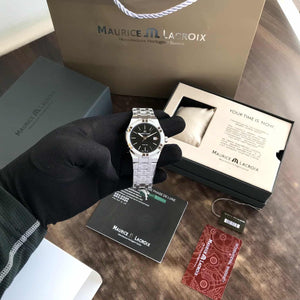 Maurice Lacroix Aikon Quartz 40mm Authentic Stainless Steel Black Dial