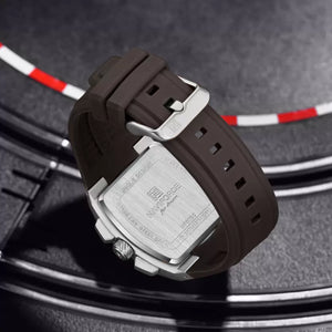 NAVIFORCE  Silver and black chronograph dial with soft stylish silicon strap Analog Watch - For Men NF8050 NF8050 Barrel-Shaped Case Waterproof