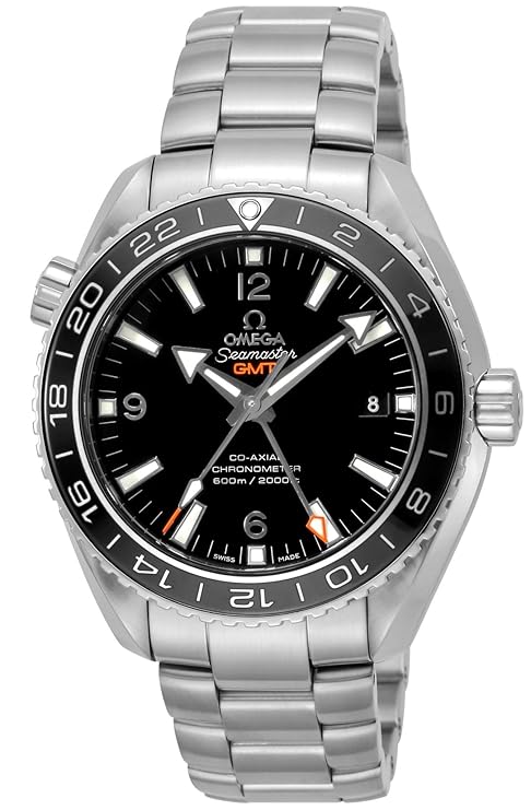 Omega Seamaster Planet Ocean GMT Automatic Stainless Steel Mens Watch — zoomed view