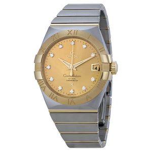 Omega constellation automatic champagne dial men's watch