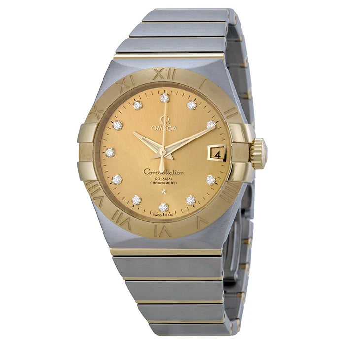 Omega constellation automatic champagne dial men's watch