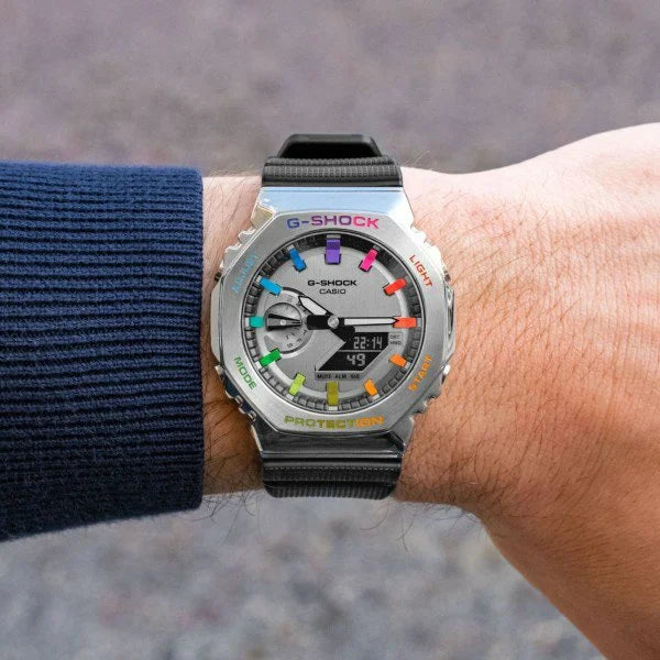 Casio G Shock gm2100 Sliver & Black belt