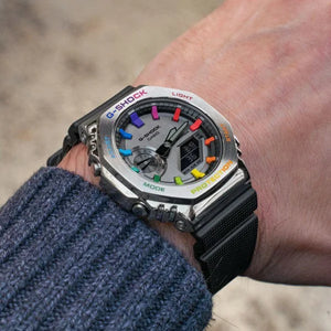 Casio G Shock gm2100 Sliver & Black belt