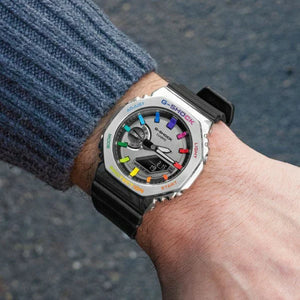 Casio G Shock gm2100 Sliver & Black belt
