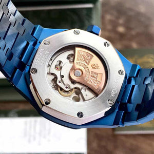 Audemars Piguet Royal Oak Double Balance Wheel Open worked Full Blue Skeleton Dial Automatic Mens Watch