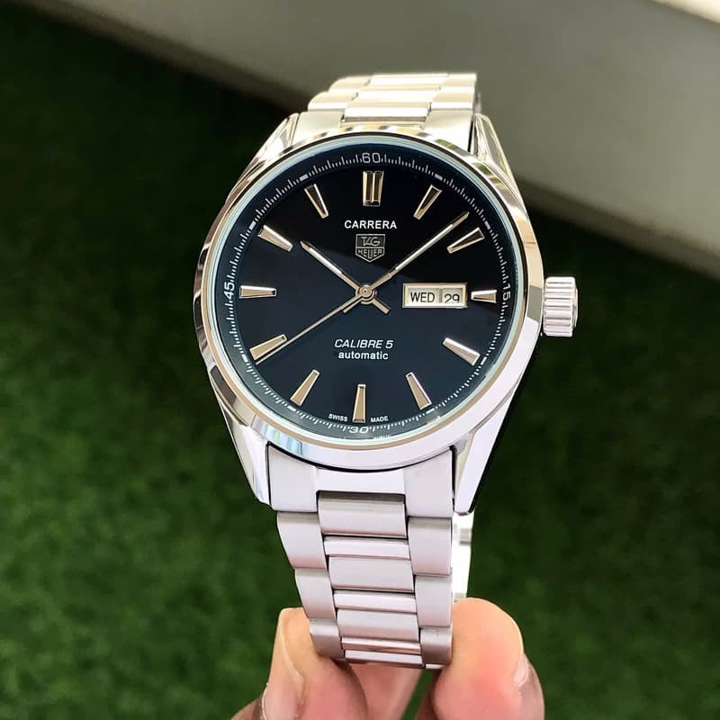 Tag Heuer Calibre 5 Stainless Steel Black Dial Automatic Master Quality Mens Watch
