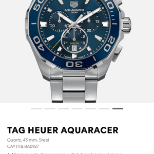 Tag Heuer Aquaracer Chronograph Cay111B 100% Authentic Quality