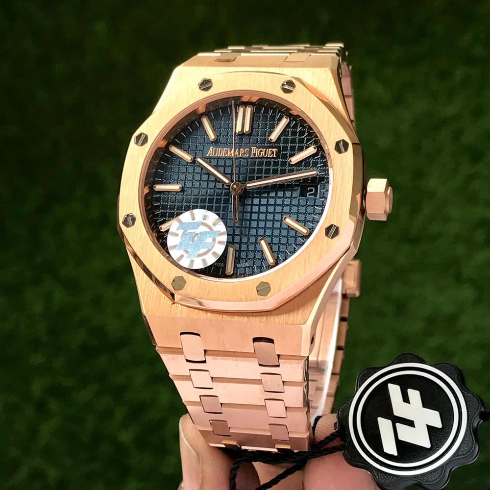 Audemars Piguet Royal Oak Offshore Rosegold Black Blue Metal Chain Automatic Movement Men’s Watch
