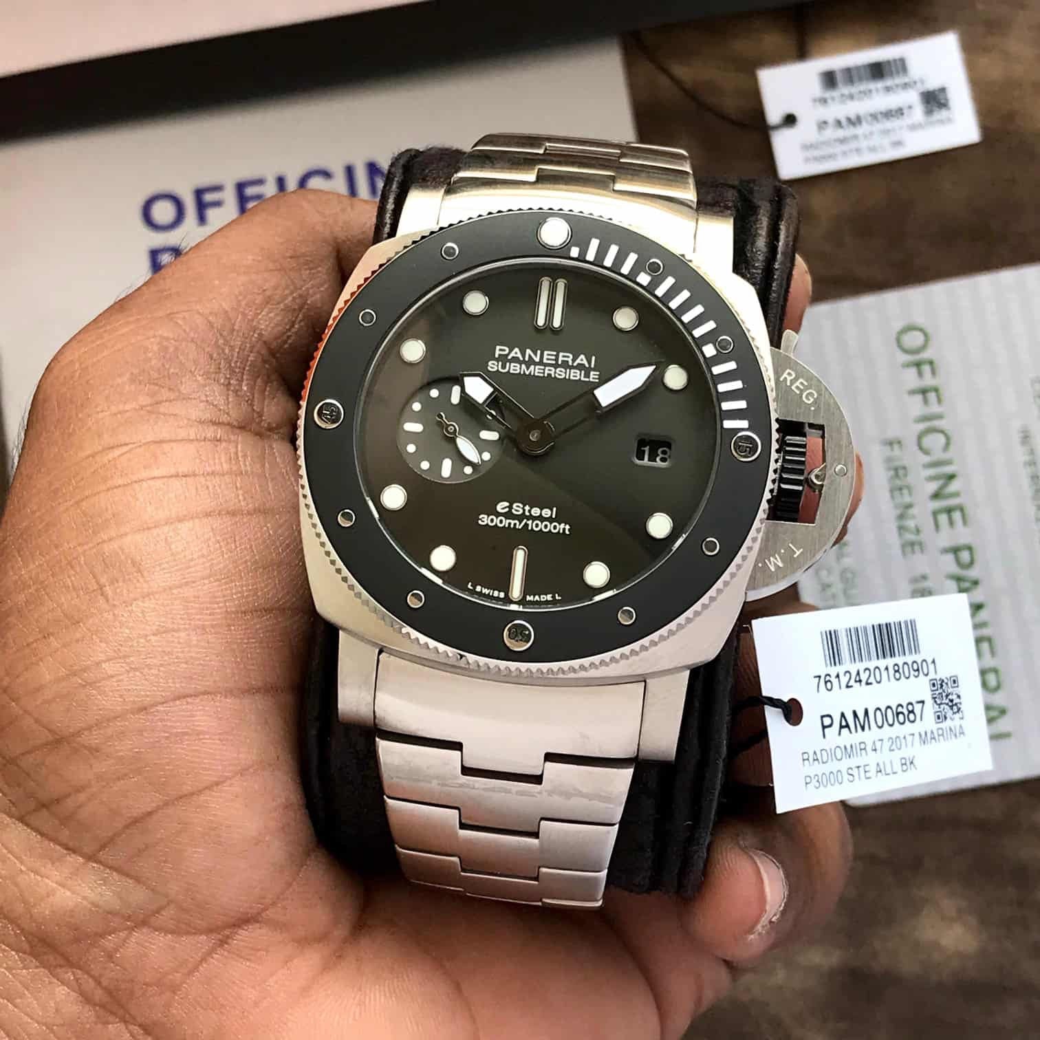 Luminor Panerai Submersible Stainless eSteel Automatic Premium Quality For Men’s Watch — zoomed view