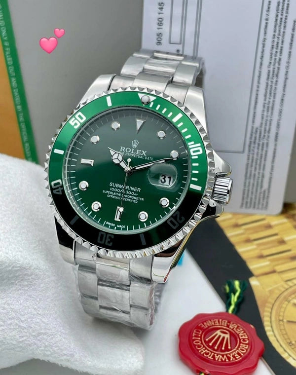 Rolex Submariner Green & Sliver Model Premium Quatz