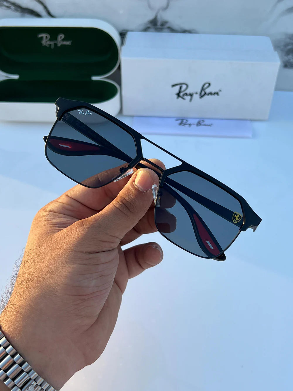 Ray ban METAL FULL BLACK POLARISED SUNGLASSES