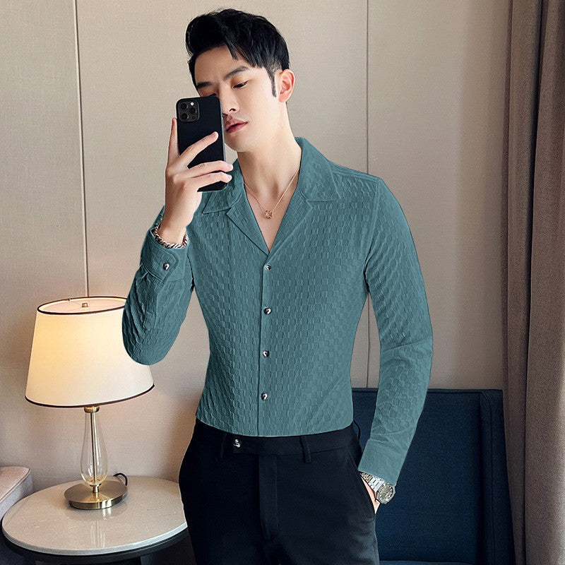 Green Stylish Full Sleeve Casual Wear Shirt For Men — zoomed view