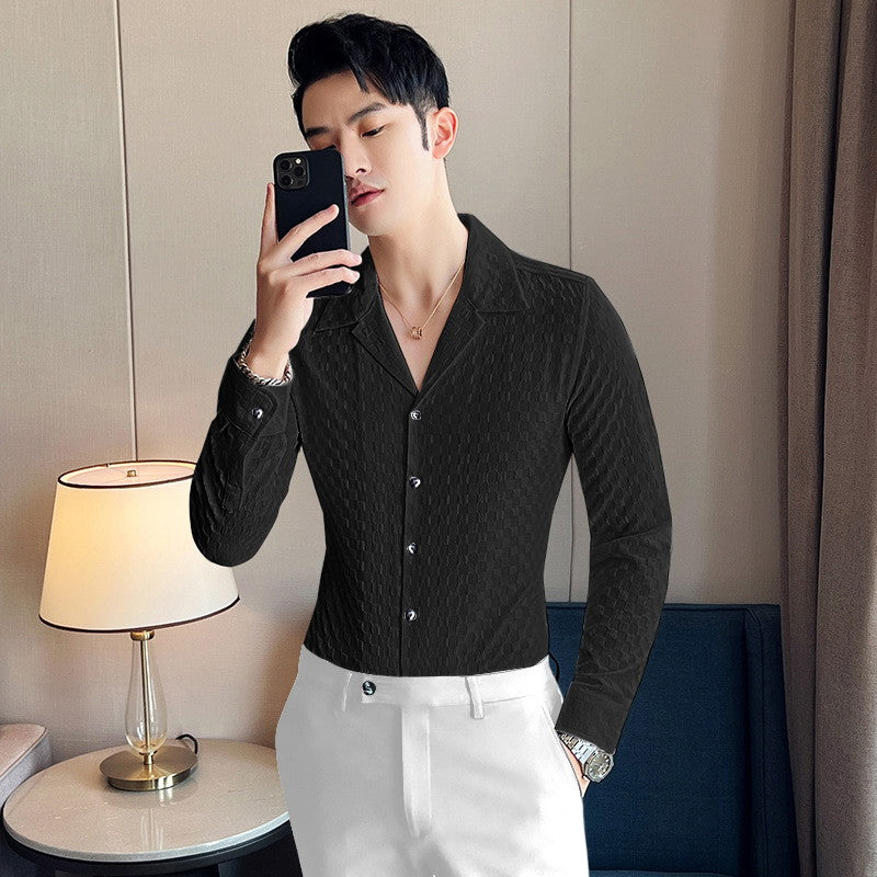 Black Stylish Full Sleeve Casual Wear Shirt For Men — zoomed view