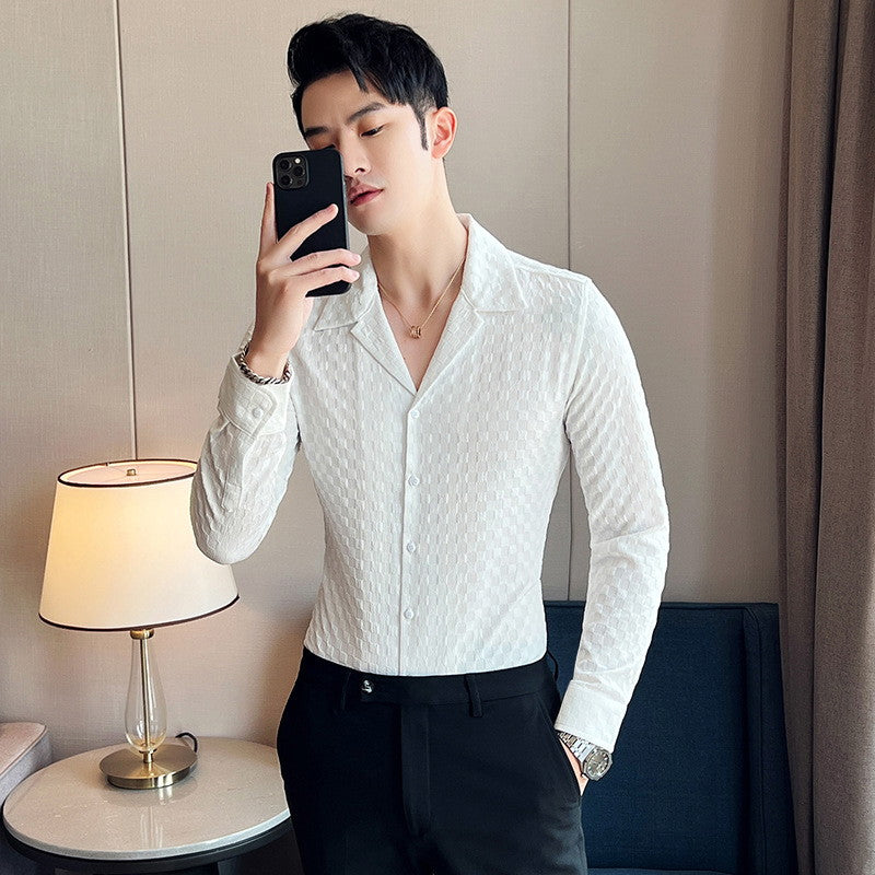 White Stylish Full Sleeve Casual Wear Shirt For Men — zoomed view