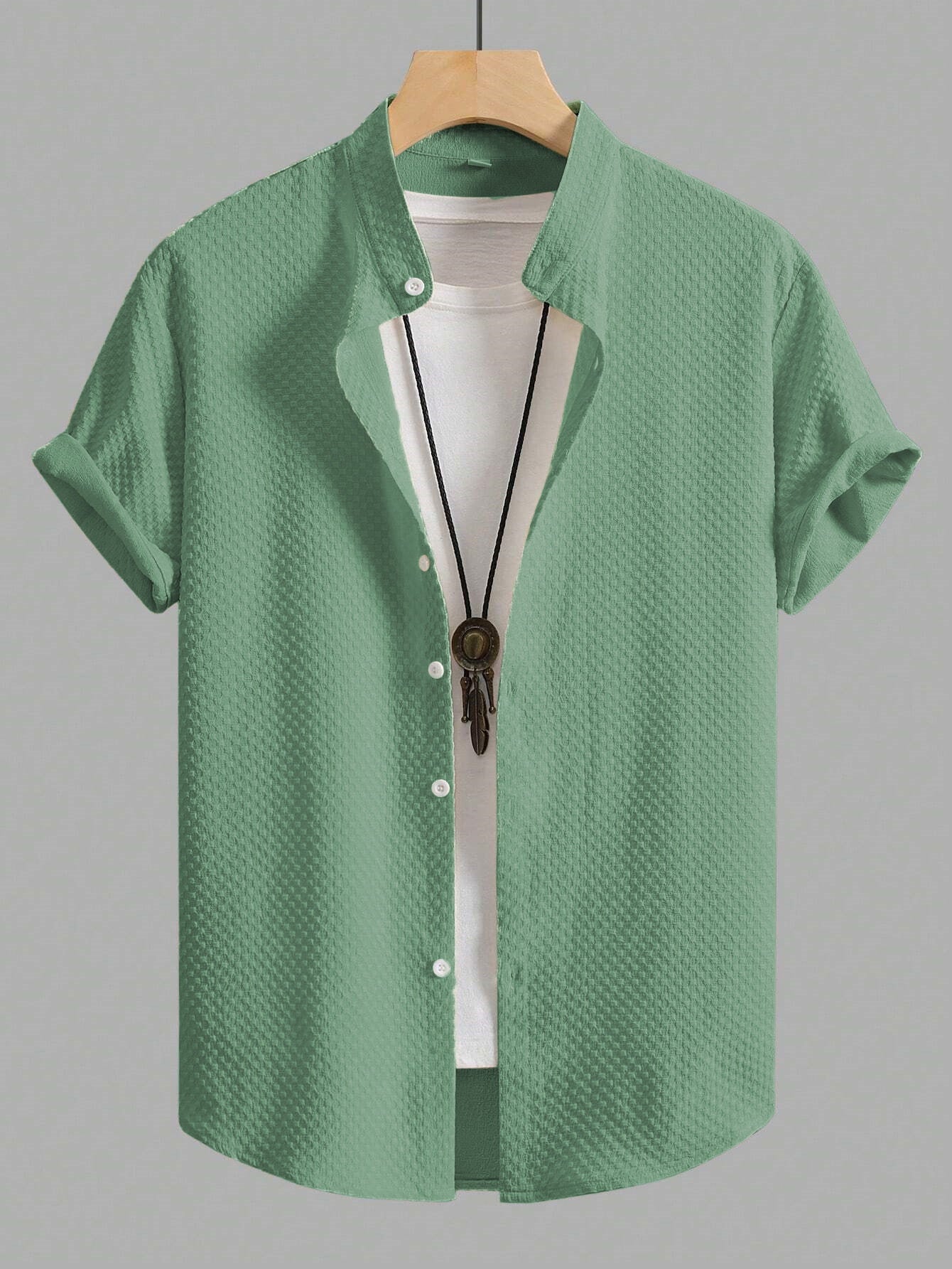 Faded Men Regular Fit Solid Casual Half Sleeves Shirt — zoomed view