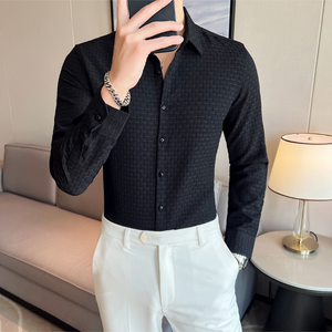 Black Checks Structured Premium Shirt