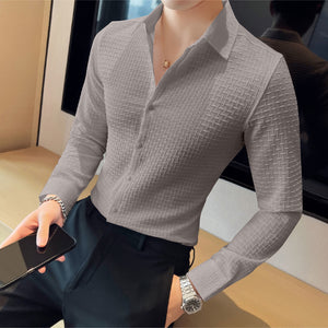 Grey Checks Structured Premium Shirt