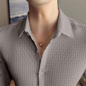Grey Checks Structured Premium Shirt