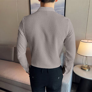 Grey Checks Structured Premium Shirt
