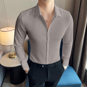 Grey Checks Structured Premium Shirt