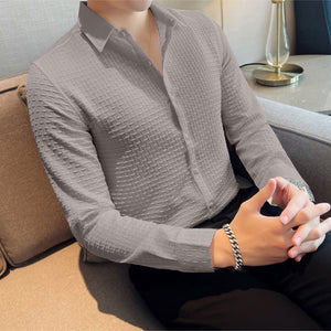 Grey Checks Structured Premium Shirt