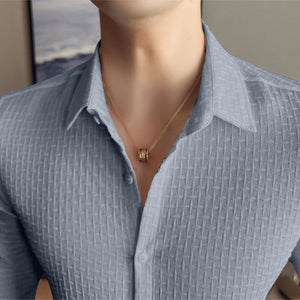 Sky Checks Structured Premium Shirt