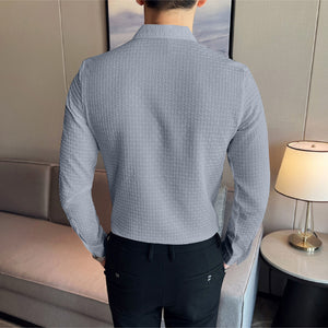 Sky Checks Structured Premium Shirt