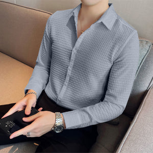 Sky Checks Structured Premium Shirt