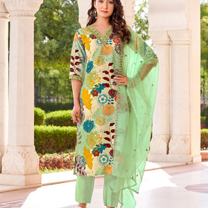 Women Floral Print  Kurta with Pants And Dupatta