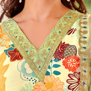 Women Floral Print  Kurta with Pants And Dupatta