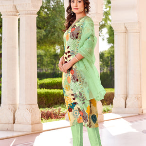 Women Floral Print  Kurta with Pants And Dupatta