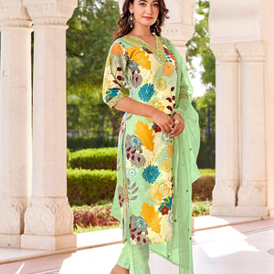 Women Floral Print  Kurta with Pants And Dupatta