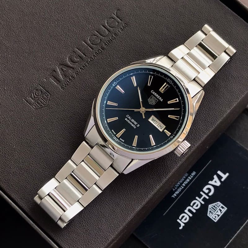 Tag Heuer Calibre 5 Stainless Steel Black Dial Automatic Master Quality Mens Watch