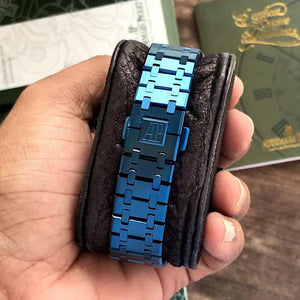 Audemars Piguet Royal Oak Double Balance Wheel Open worked Full Blue Skeleton Dial Automatic Mens Watch