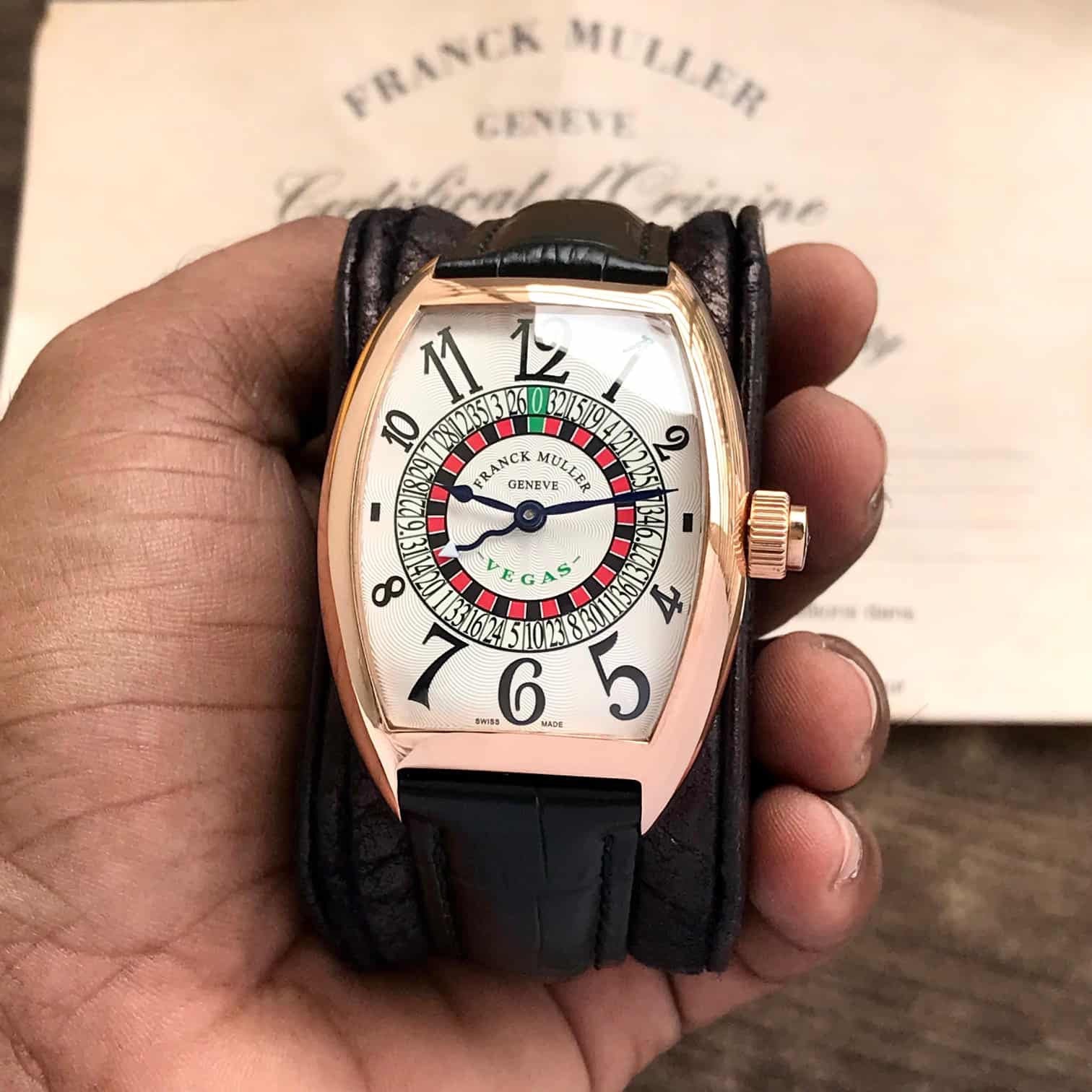 Frank Muller Vegas Casino Table Rosegold White Dial Premium Automatic Mens Watch — zoomed view
