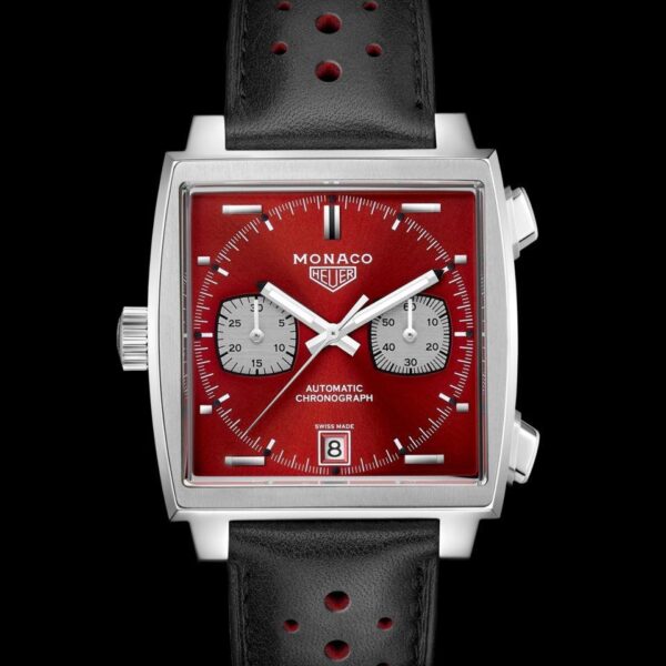 Tag Heuer Monaco Stainless Steel Red Dial Japanese Mens Watch