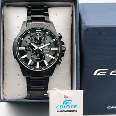 Casio Worldmap Chronograph | Casio Edifice Chronograph Black World Design Dial Black Metal Men's Watch-best Gift EFR-302