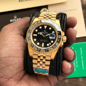 Rolex GMT Master || Full Gold  & Black Dial Japan made
