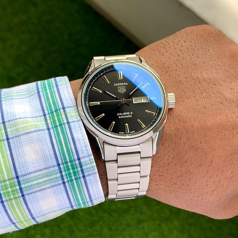 Tag Heuer Calibre 5 Stainless Steel Black Dial Automatic Master Quality Mens Watch