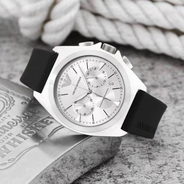 Mens Emporio Armani Watch Silicon Belt Gents — zoomed view
