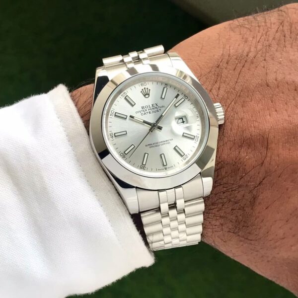 Rolex Date Just 41 Stainless Steel Silver Tone White Dial Japanese Automatic Master Quality Men’s Watch