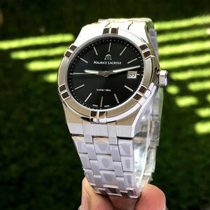 Maurice Lacroix Aikon Quartz 40mm Authentic Stainless Steel Black Dial