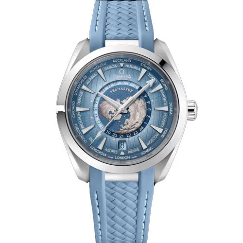 OMEGA Seamaster Aqua Terra 150M Co-Axial Master Chronometer GMT Worldtimer 43MM with Summer Blue S